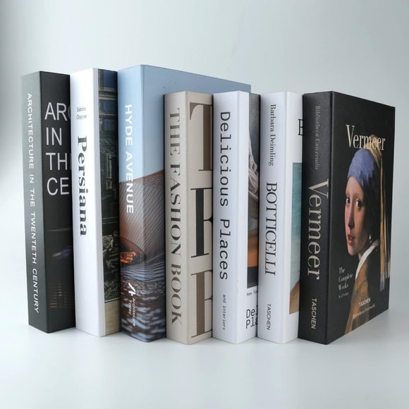 7 Pcs Black and white shelf Accents Library Books for Home décor - Picture 3 of 5